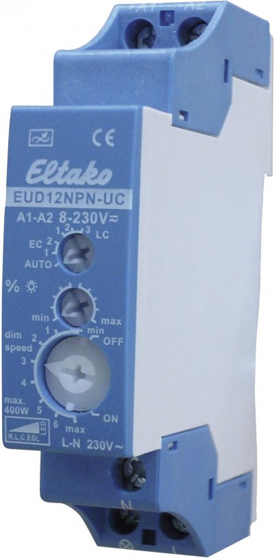 LE SANITAIRE Variateur pour rail din Eltako EUD12NPN-UC bleu, gris - gris, bleu