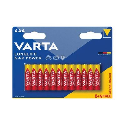 VARTA  8+4 Piles Alcalines AAA / LR03  LongLife Max Power