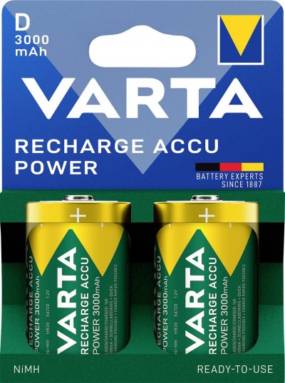 VARTA  Batterie rechargeable RECH.ACCU D 2 pcs blister NiMH capacit&eacute; 3000 mAh
