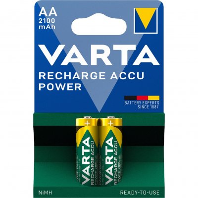 VARTA  lot de 2 piles rechargeables accu aa 2100mah