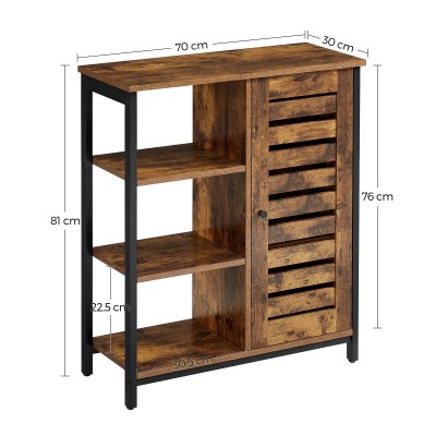 VASAGLE Meuble de rangement industriel, Marron Rustique + Noir