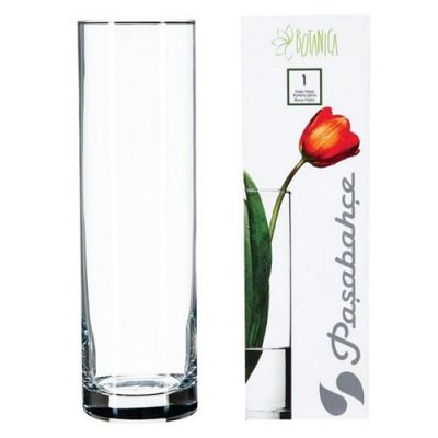 PARIS PRIX Vase 26.5 X 8 Cm Transparent Verre Decoration Maison Fleur