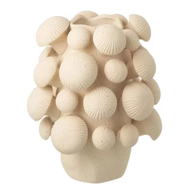PARIS PRIX Vase Champignon en Argile ""Fungi"" 32cm Beige