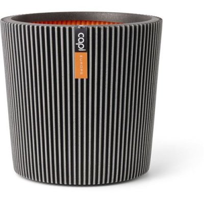 CAPI Vase conique EUROPE Groove NL 36 x 34 cm anthracite cannel&eacute; UV gel