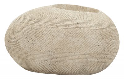 MAURO FERRETTI Vase d'ext&eacute;rieur beige en r&eacute;sine, 54,5 x 42,5 x 30 cm