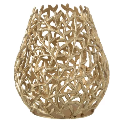 PARIS PRIX Vase D&eacute;co en M&eacute;tal ""Diann"" 33cm Dor&eacute;