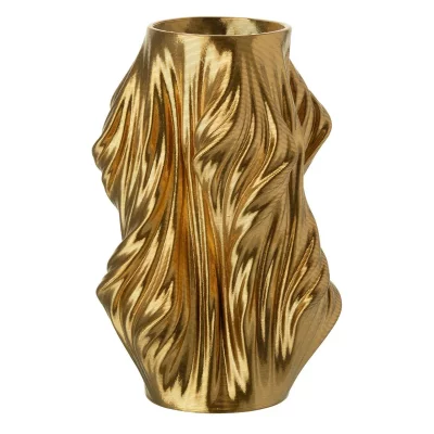 PARIS PRIX Vase D&eacute;co en Porcelaine ""Impression 3D"" 28cm Dor&eacute;