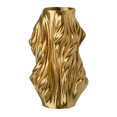 PARIS PRIX Vase D&eacute;co En Porcelaine ""impression 3d"" 41cm Dor&eacute;