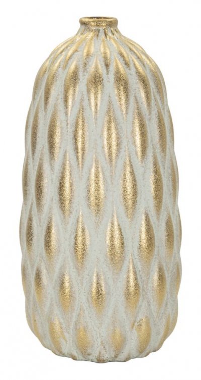 MAURO FERRETTI Vase d&eacute;coratif en c&eacute;ramique, design moderne, &oslash; 18,5 x 37,5 cm