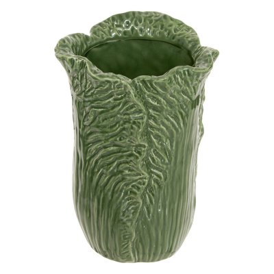 ATMOSPHERA Vase En C&eacute;ramique Salade Lisi&egrave;re H.20cm Vert - 