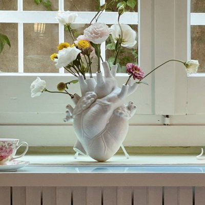 SELETTI Vase en porcelaine blanc Love in Bloom - 