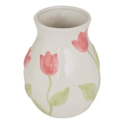 ATMOSPHERA Vase Fleur De Rose Motif Tulipe 15.7x15.7x21cm - 