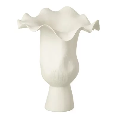 GENERIQUE Vase Irr&eacute;gulier En C&eacute;ramique ""helix"" 43cm Blanc