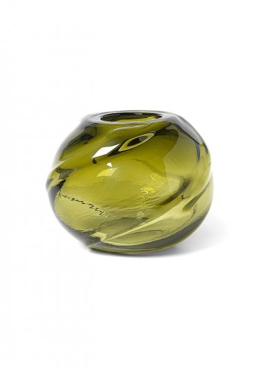 FERM LIVING Vase rond vert mousse 21 x 16 cm Water Swirl - 