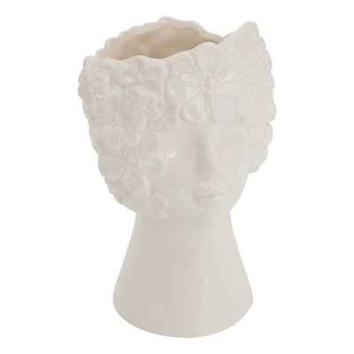 ATMOSPHERA Vase Visage Fleur De Rose H21cm Blanc - 