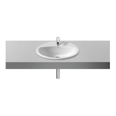Vasque &agrave; encastrer de 56 cm en porcelaine blanche Aloa Roca