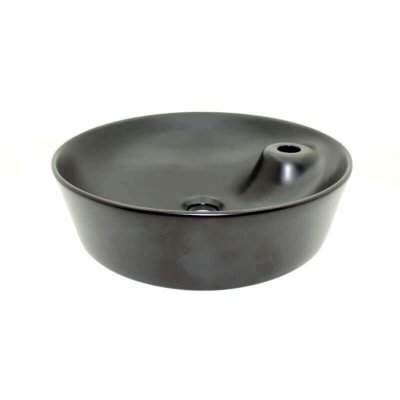 Vasque &agrave; Poser Ronde - C&eacute;ramique Noir Mat - 44 cm - Lodge