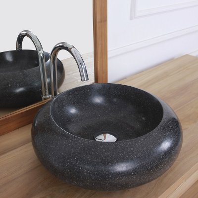 Vasque donuts en terrazzo - Noir