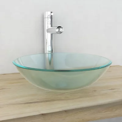 Vasque sur plan en verre tremp&eacute; d&eacute;poli 42 x 14 cm Vida XL