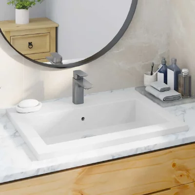 Vasque sur plan rectangulaire et blanche 60 x 45 x 12 cm Vida XL