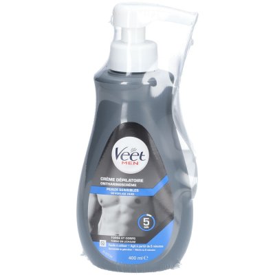 VEET  Cr&egrave;me D&eacute;pilatoire Homme - Peaux Sensibles - 400 ml - Lot de 4