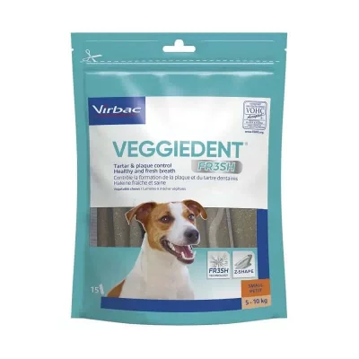VIRBAC VeggieDent Fresh pour les probl&egrave;mes buccaux chez les chiens S  