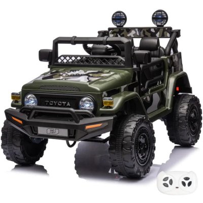VROOOMY V&eacute;hicule &eacute;lectrique pour enfants - Toyota - FJ Cruiser - 12V - Arm&eacute;e verte