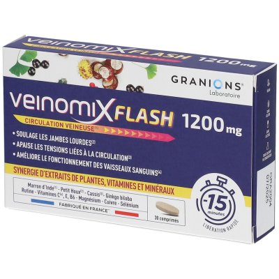 GRANIONS Veinomix Flash 1200 mg 30 Comprim&eacute;s Circulation Veineuse 