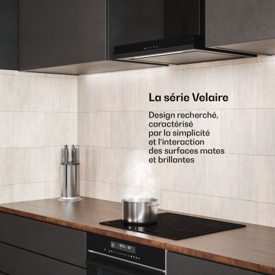 KLARSTEIN Velaire Hotte Aspirante 60 cm 600 m&sup3;/h A++ Commandes Tactiles LED 3 Vitesses Noir