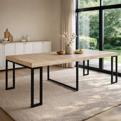 VELLA - Table console extensible 8-10 personnes effet bois 235cm