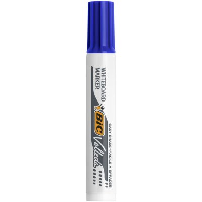 BIC VELLEDA Lot de 12 Feutres tableau blanc effa&ccedil;able &agrave; sec 1791 Pte Biseau Large Bleu