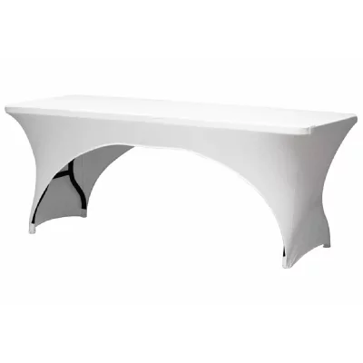 PEREL Velleman - Housse extensible pour table rectangulaire - arqu&eacute; - blanc