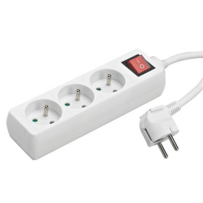 VELLEMAN  : Multiprise avec 3 prises 230 V et interrupteur - Blanc