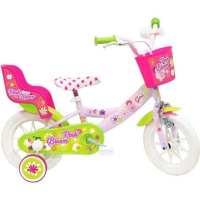  Velo 12 fille pink bloom pour enfant de 3 a 5 ans avec stabilisateurs a molettes