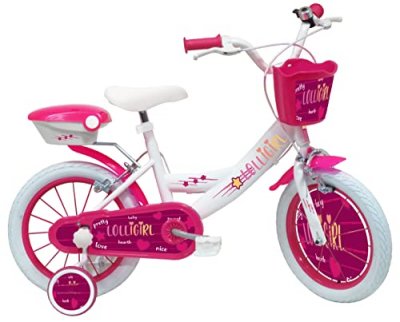 EDEN BIKES V&eacute;lo ATLAS Lolli Girl V&eacute;lo Enfant 14'' Fille, Blanc et Rose Fushia