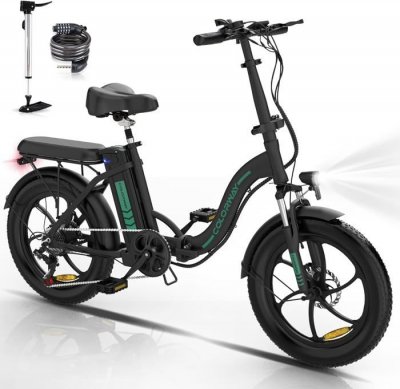 COLORWAY V&eacute;lo &Eacute;lectrique  pliable 20"" - Batterie 36V/12Ah - Moteur 250W - 7 Vitesses - Noir 
