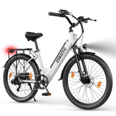 ESKUTE V&eacute;lo &eacute;lectrique  C100 PLUS 250W 100 km freins &agrave; disque blanc