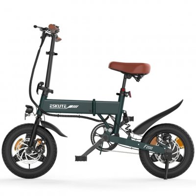 ESKUTE V&eacute;lo &eacute;lectrique F200 - 250W Batterie 36V 7.8AH pneus 14 Pouces Freins &agrave; Disque M&eacute;caniques - Vert