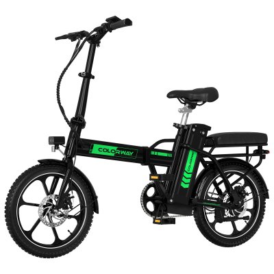 COLORWAY V&eacute;lo &eacute;lectrique pliable 16  - batterie 36v8,4ah - p&eacute;dalage assist&eacute; - &eacute;cran lcd - noir 