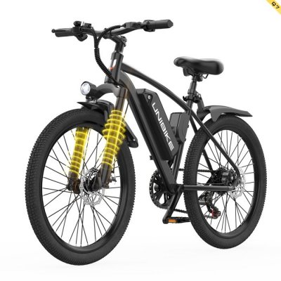 UNIBIKE V&eacute;lo &eacute;lectrique pour adultes  Q7, 26"" , batterie amovible, noir