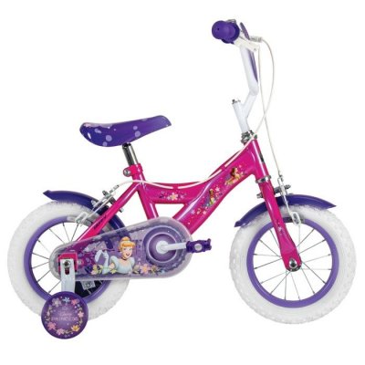 DISNEY V&eacute;lo enfant UNITED WHEELS Princess 12P rose violet avec roues d'apprentissage
