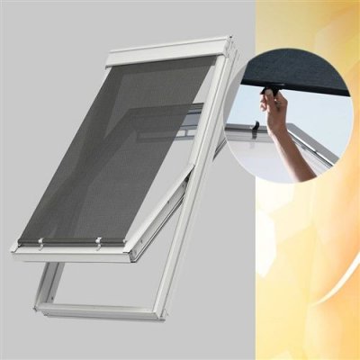 VELUX  - Store Ext&eacute;rieur, Toile R&eacute;sille Gris Anthracite - 55x---cm