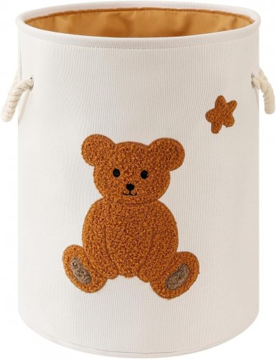 VENDOS85  Panier &agrave; linge enfant ours 3D - Multicolore