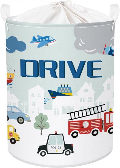 VENDOS85  Panier &agrave; linge enfant Voiture de ville - Multicolore