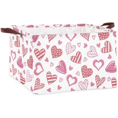VENDOS85  Panier &agrave; linge pliable en lin - Multicolore