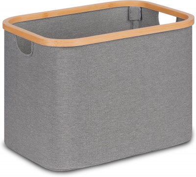 VENDOS85  Panier &agrave; linge rectangulaire - Gris