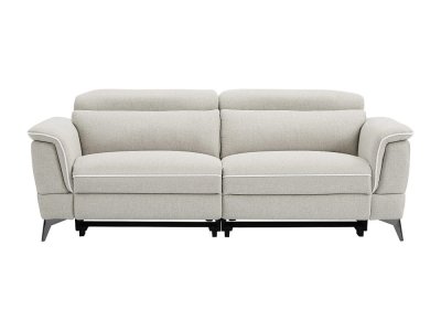 VENTE UNIQUE Vente-unique - Canap&eacute; 3 Places Relax &eacute;lectrique en Tissu Beige MACARI