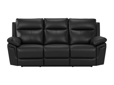 VENTE UNIQUE Vente-unique Canap&eacute; 3 places relax en cuir de buffle PAKITA - Noir