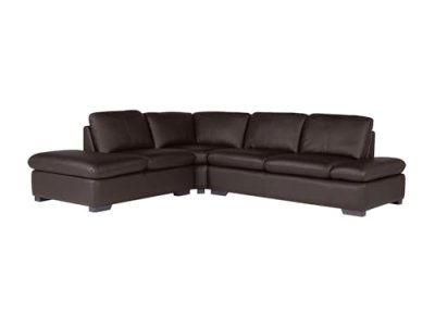VENTE UNIQUE Vente-unique Canap&eacute; d'angle en cuir ONYX II - Marron - Angle gauche