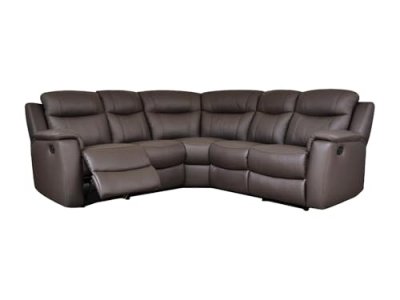 VENTE UNIQUE Vente-unique Canap&eacute; d'angle relax cuir EVASION - Marron